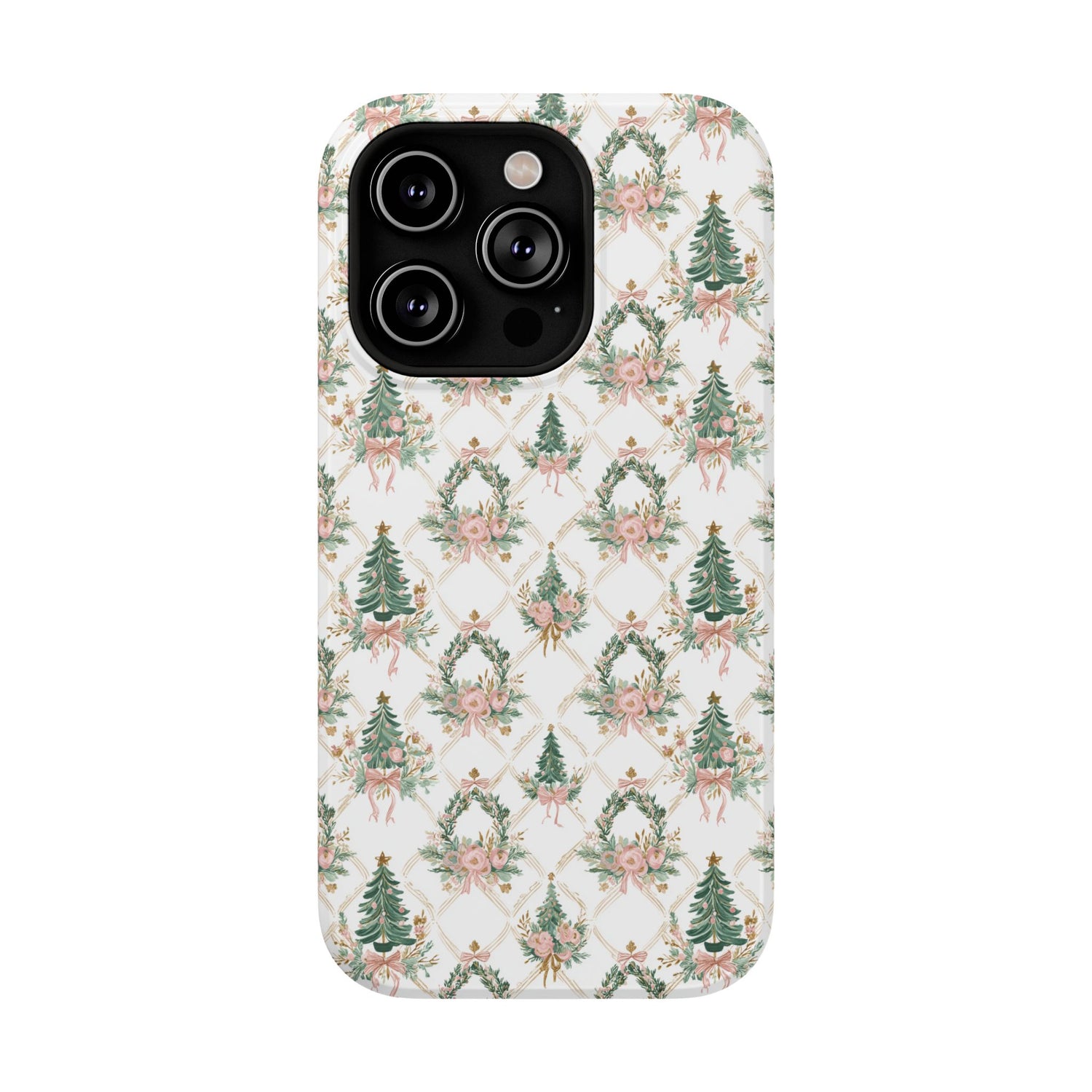 Impact-Resistant Phone Case - Festive Floral Design, Impact-Resistant, iPhone, Samsung