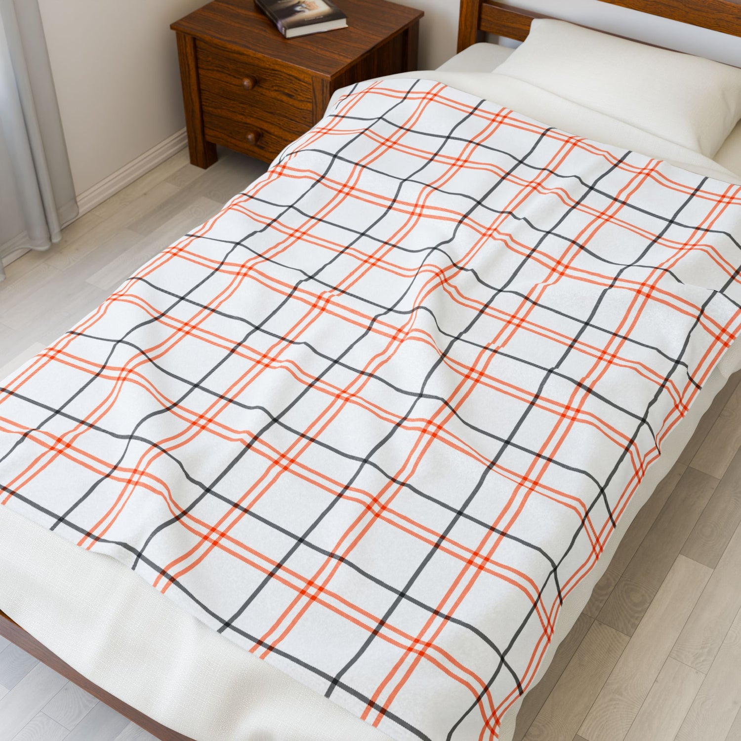 Cozy Velveteen Plush Blanket, Warm Throw Blanket, Gift for Home Decor, Perfect for Cozy Nights, Checkered Design Blanket, Winter Essentials