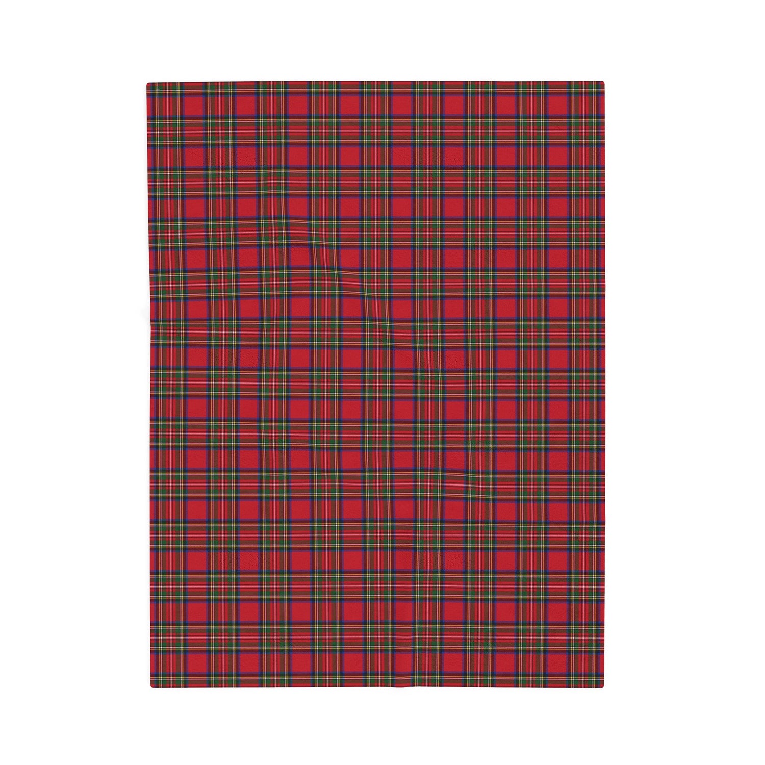 Cozy Plaid Velveteen Blanket Throw in Red Tartan Plaid