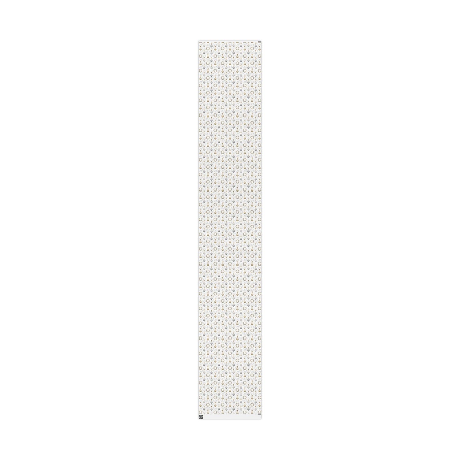 Premium Holiday Wrapping Paper, Silver and Gold Ornaments