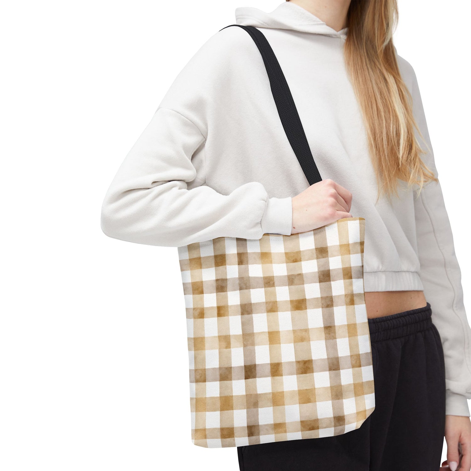 Chic Gingham Fall Tote Bag
