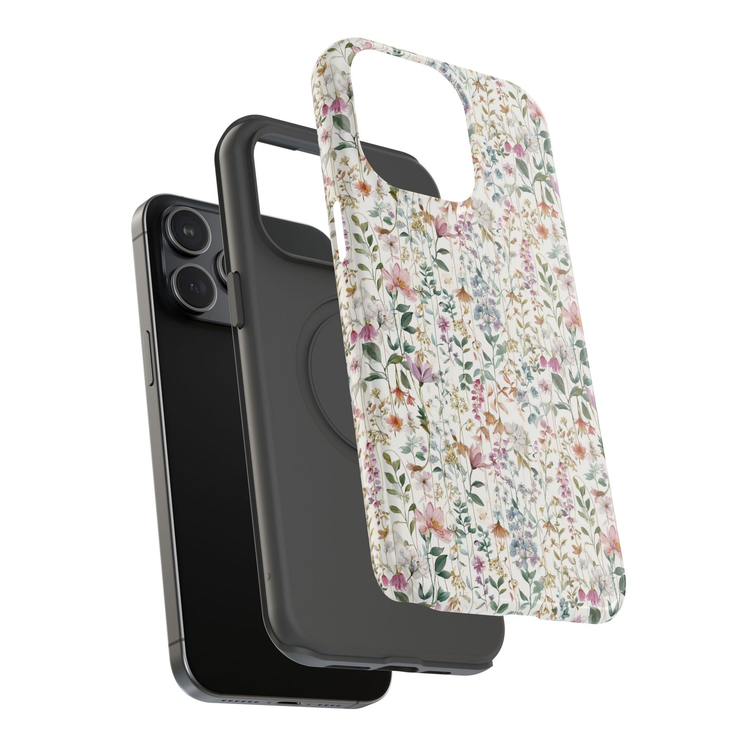 Floral Impact-Resistant Phone Case, iPhone, Samsung