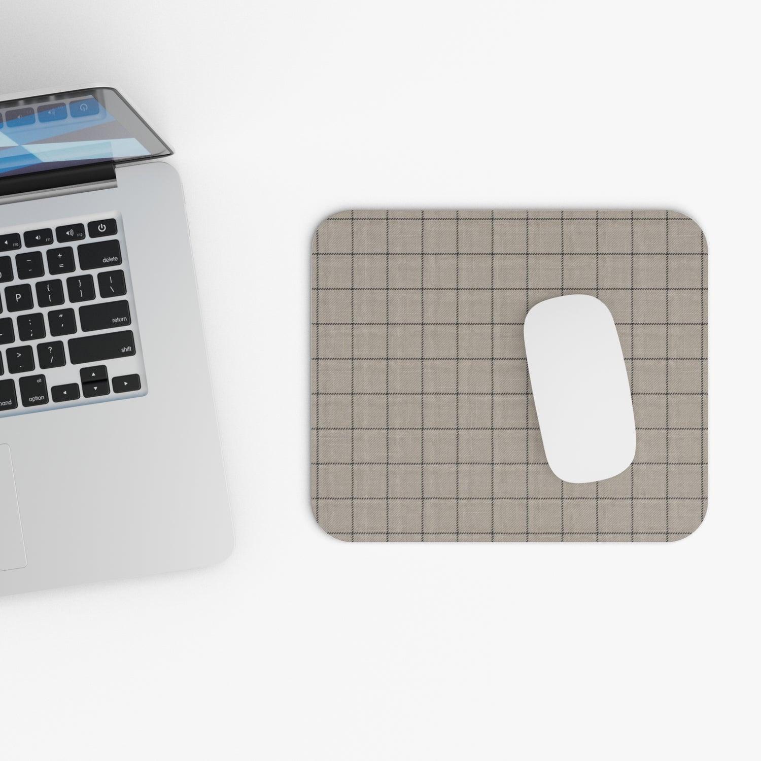 Stylish Grid Mouse Pad, Desk Accessory, Office Decor, Gift for Students, Minimalist Home Office