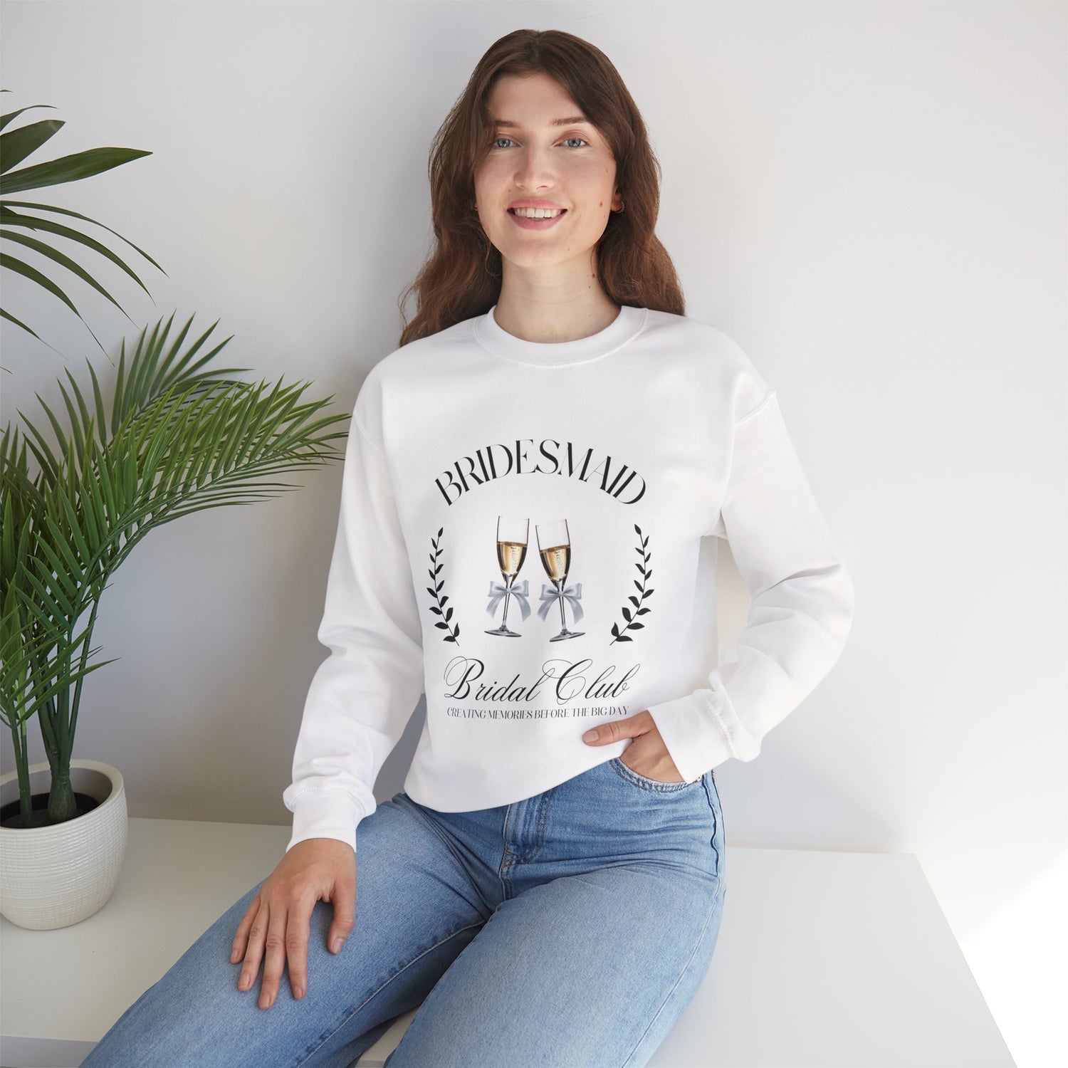 Bridesmaid Crewneck Sweatshirt, Bridal Party Gift, Wedding Sweatshirt, Bachelorette Party Apparel, Unisex Cozy Pullover