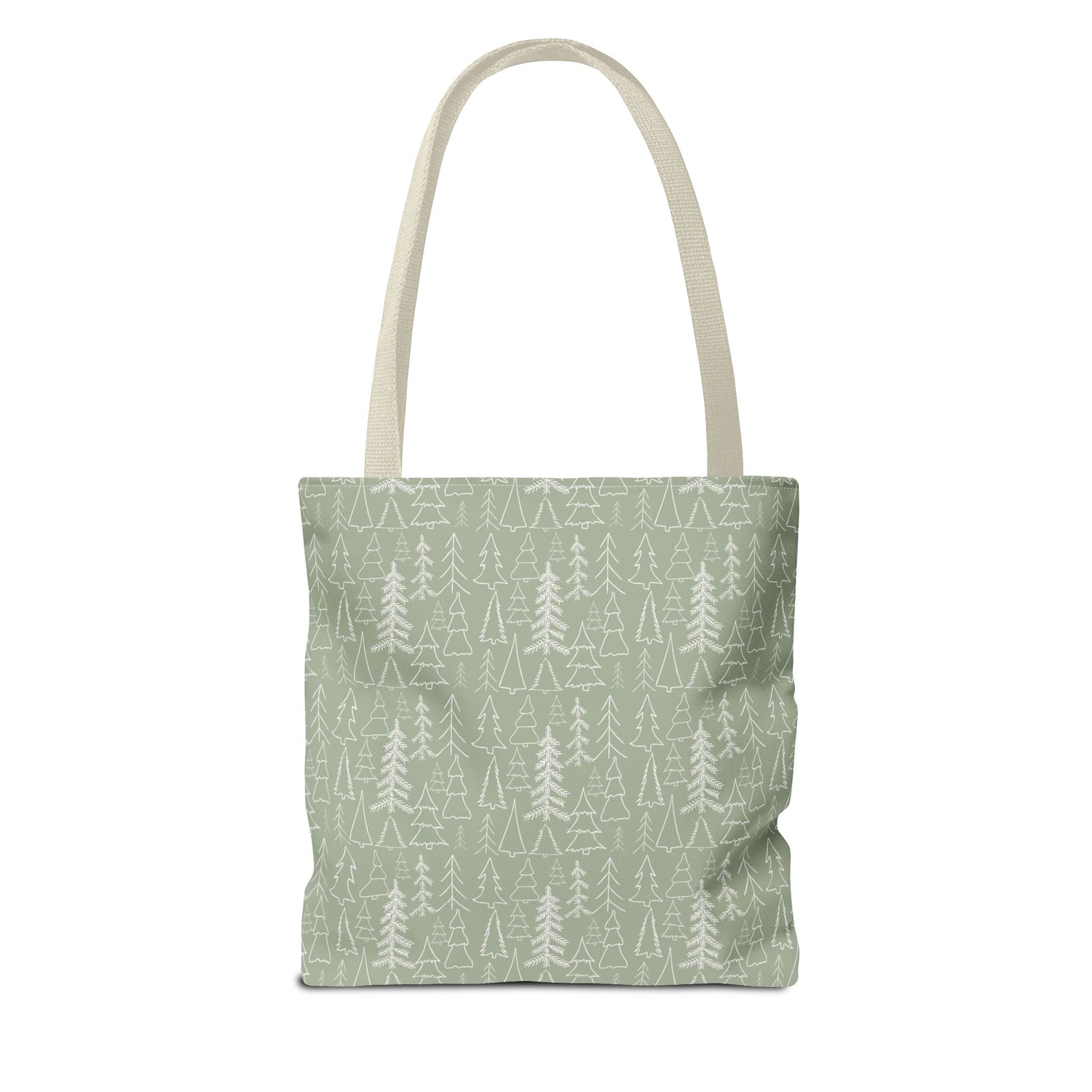 Cream Christmas Trees Tote Bag
