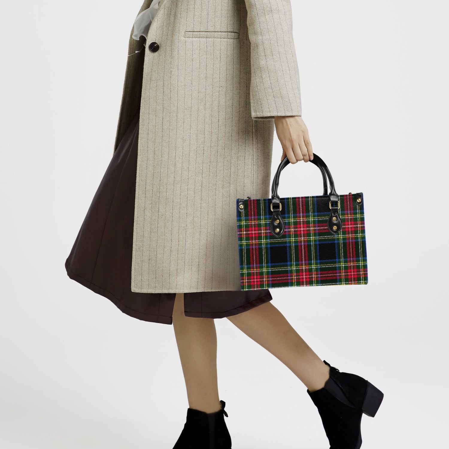 Elegant Classic Tote for Women Holiday Plaid