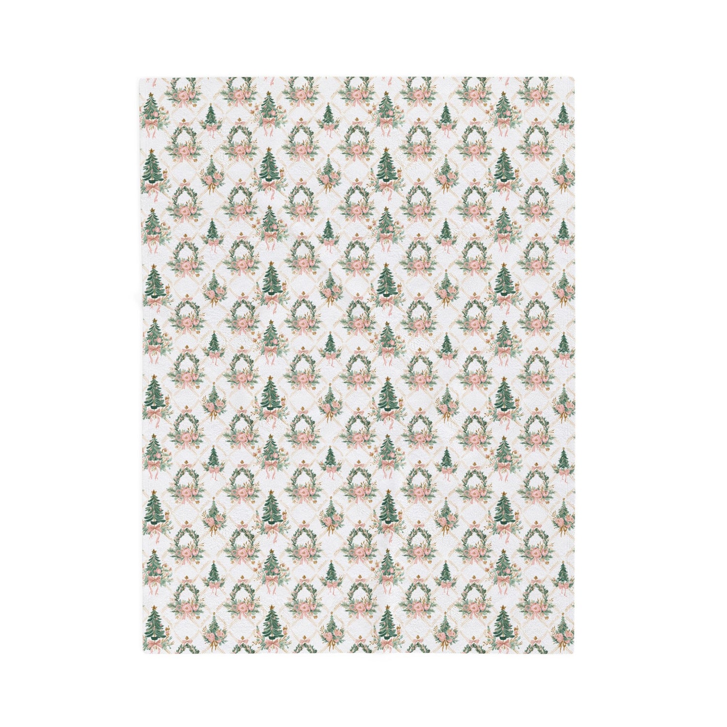Elegant Christmas Trees Velveteen Plush Blanket