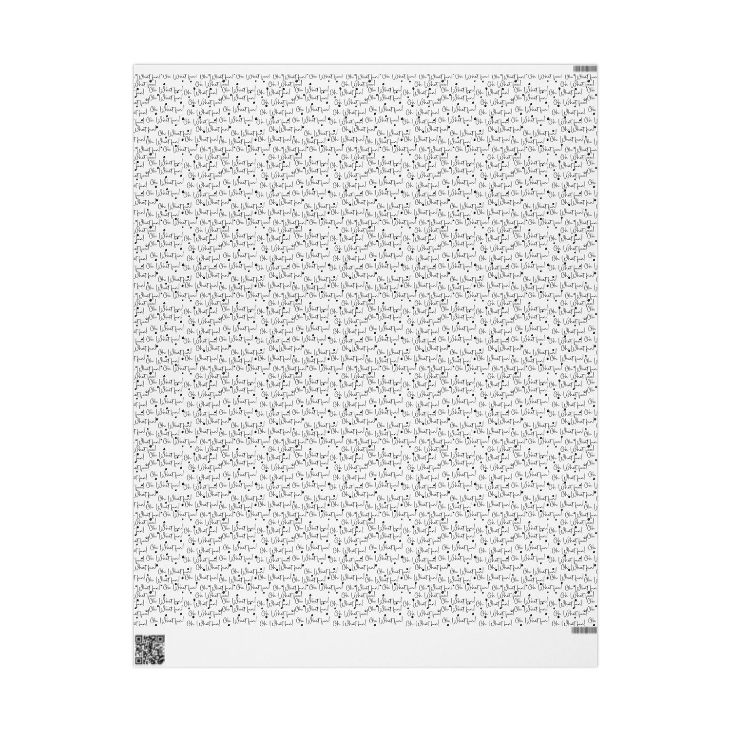 Premium Wrapping Paper - Elegant Calligraphy 'Oh What Fun'