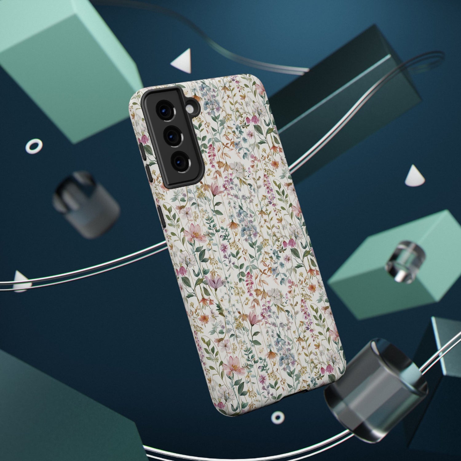 Floral Impact-Resistant Phone Case, iPhone, Samsung