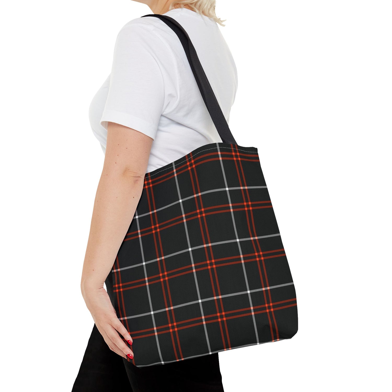 Tote Bag Fall Black Plaid