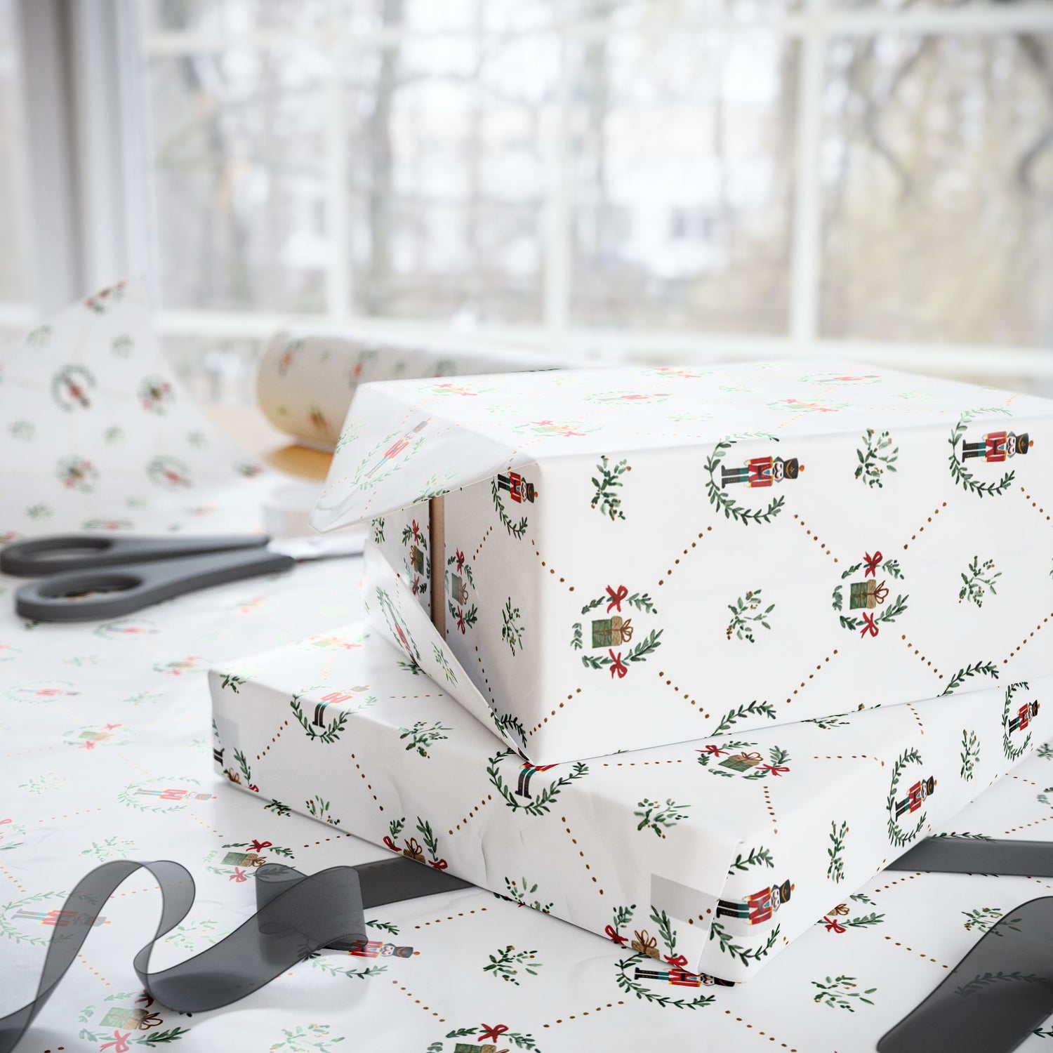 Premium Wrapping Paper - Charming Nutcrackers