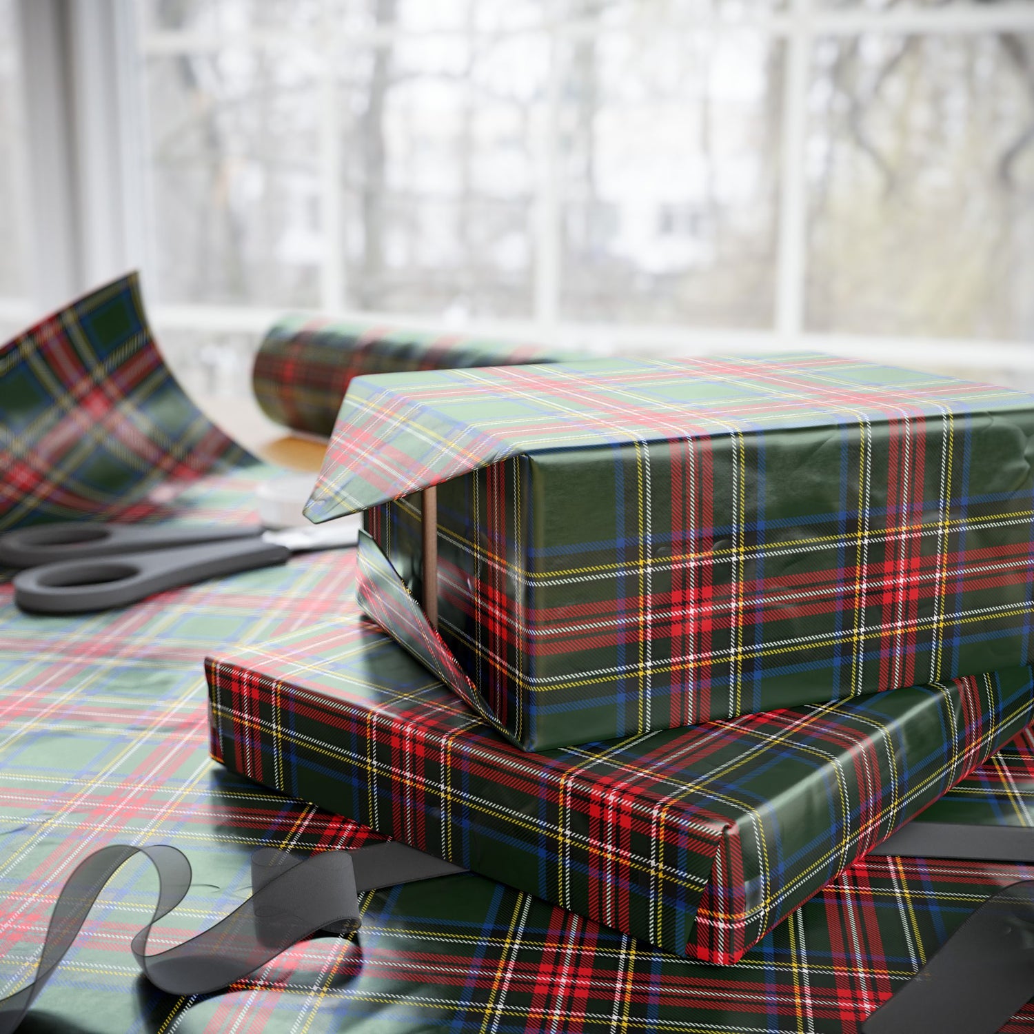 Premium Wrapping Paper- Festive Tartan Plaid
