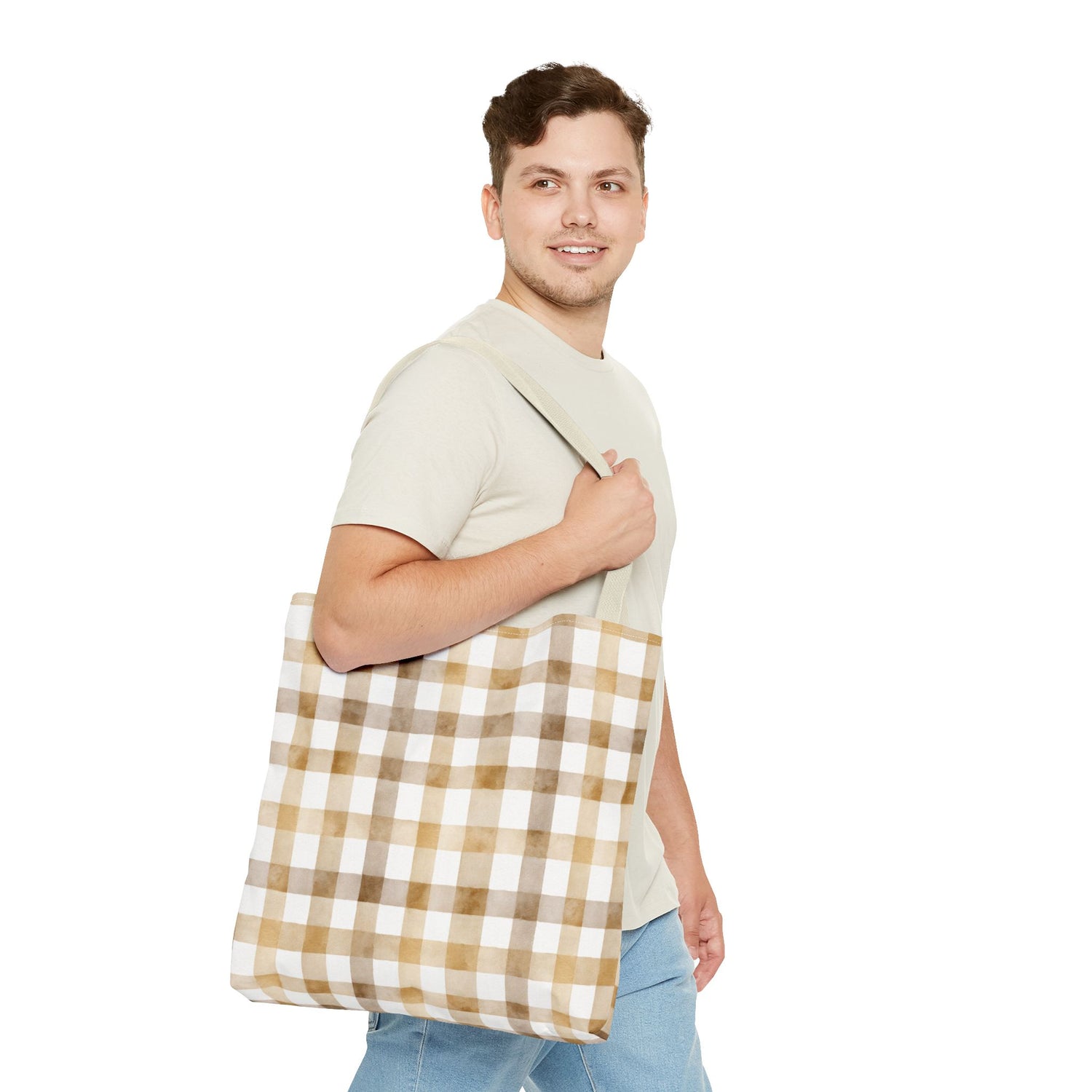 Chic Gingham Fall Tote Bag