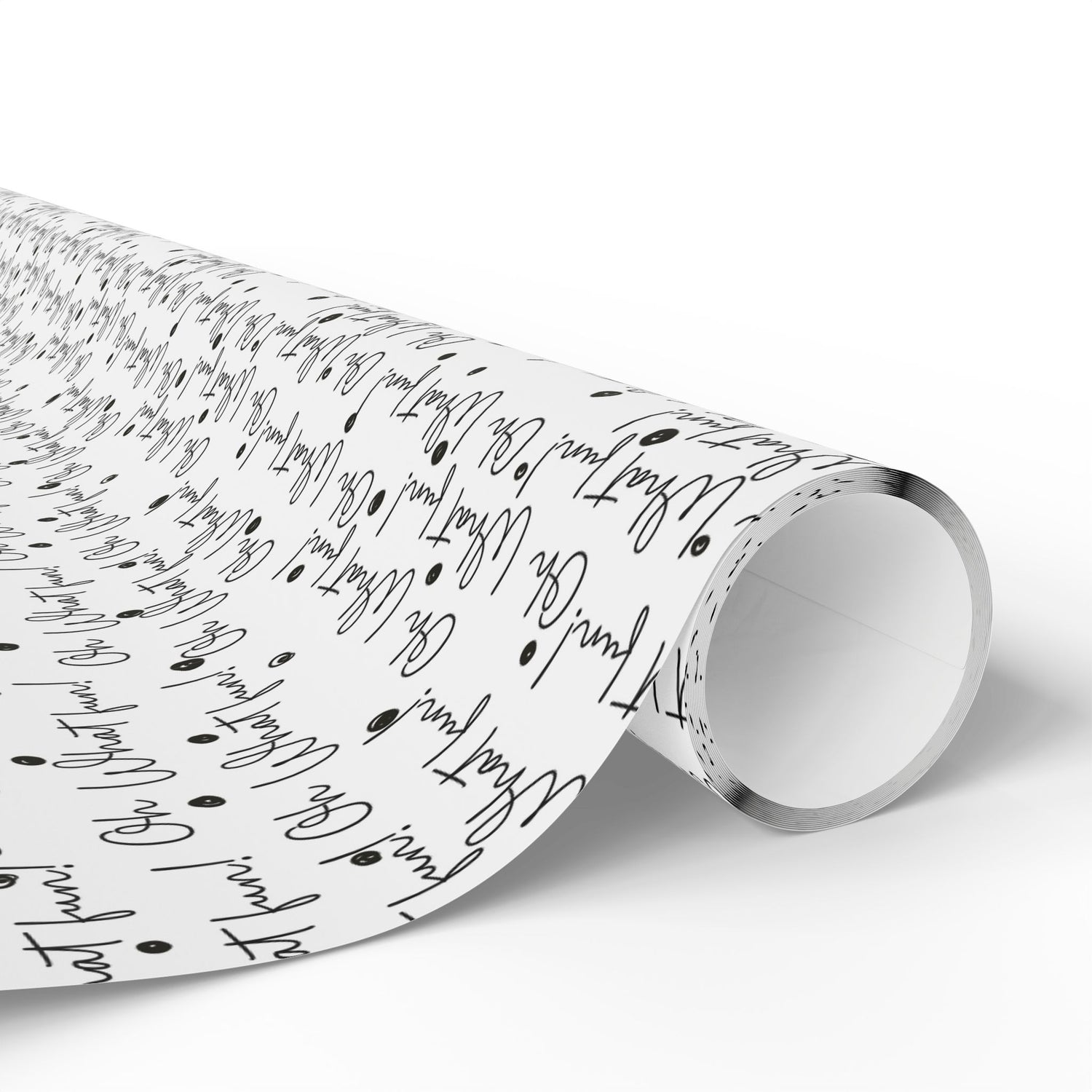 Premium Wrapping Paper - Elegant Calligraphy 'Oh What Fun'