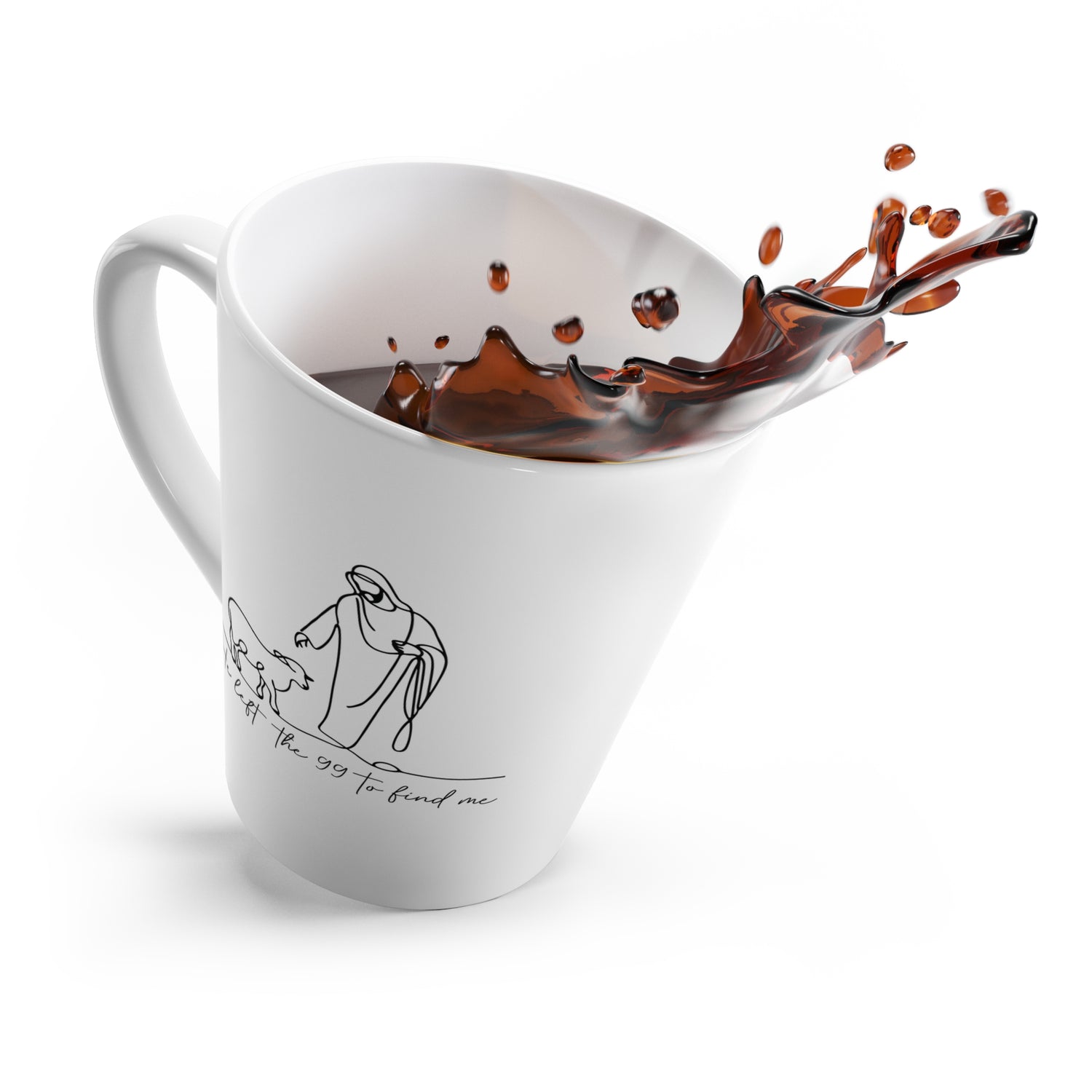 Minimalist Inspirational Latte Mug with Shepherd Design