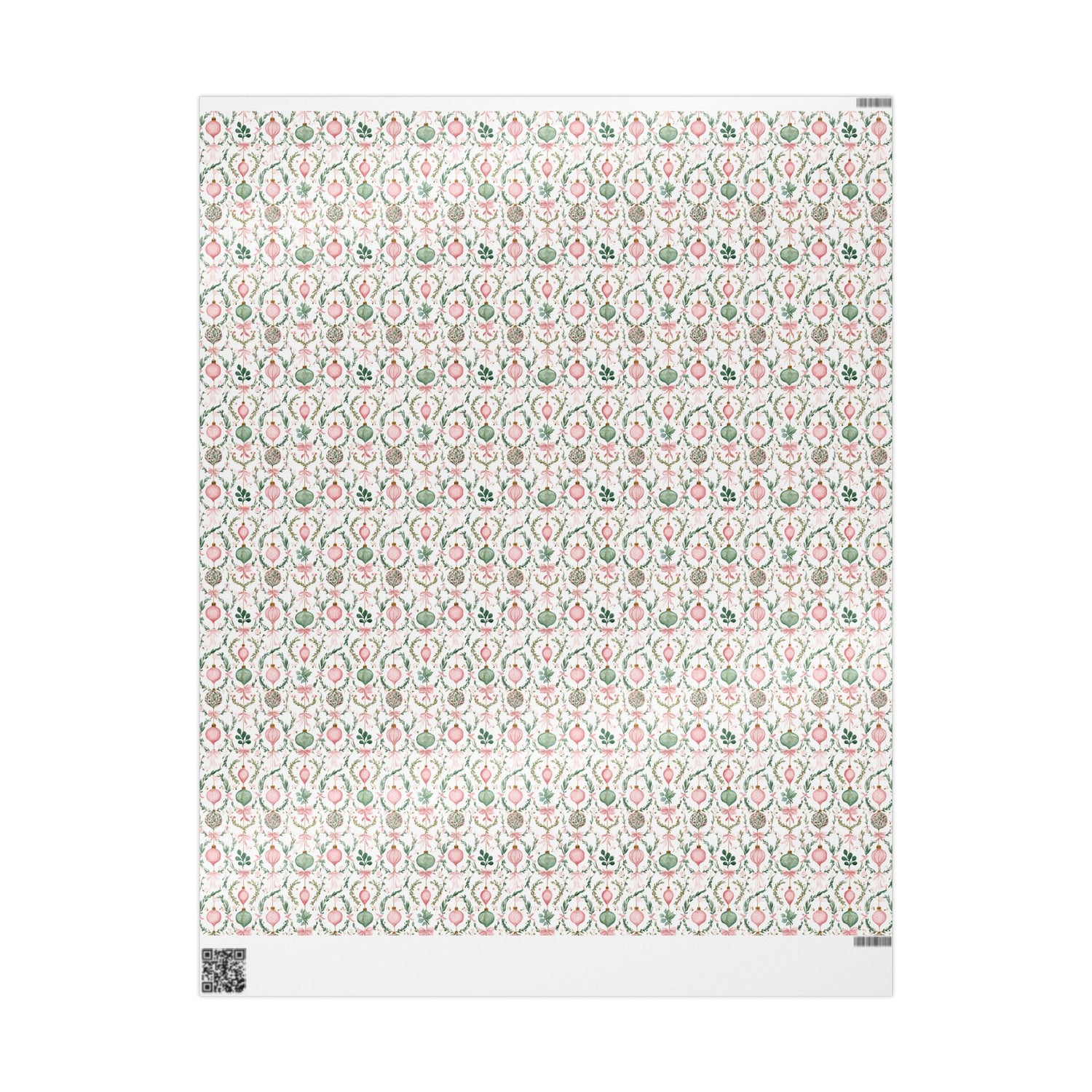 Premium Wrapping Paper- Pink Green Ornaments