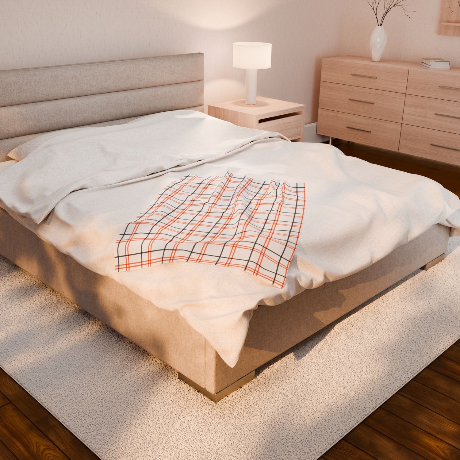 Cozy Velveteen Plush Blanket, Warm Throw Blanket, Gift for Home Decor, Perfect for Cozy Nights, Checkered Design Blanket, Winter Essentials