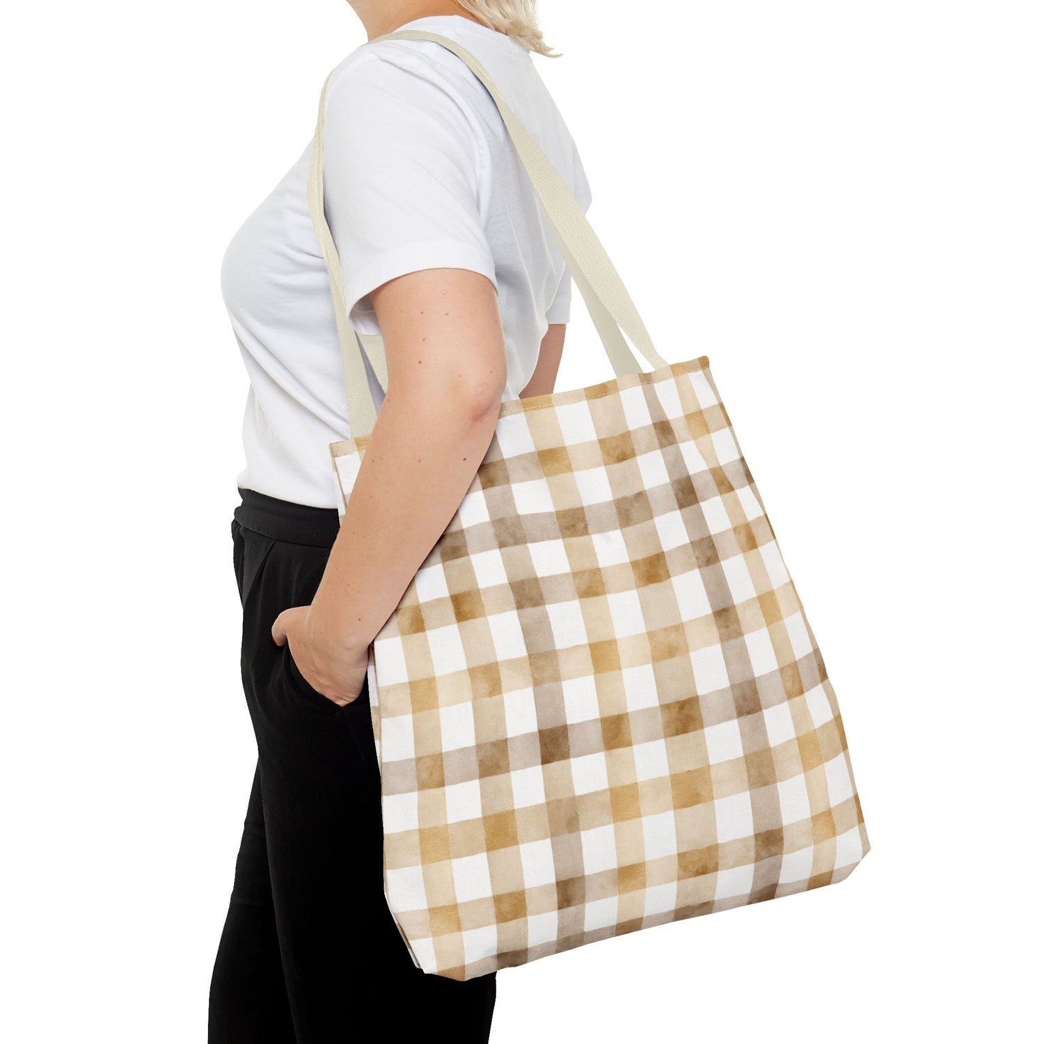 Chic Gingham Fall Tote Bag