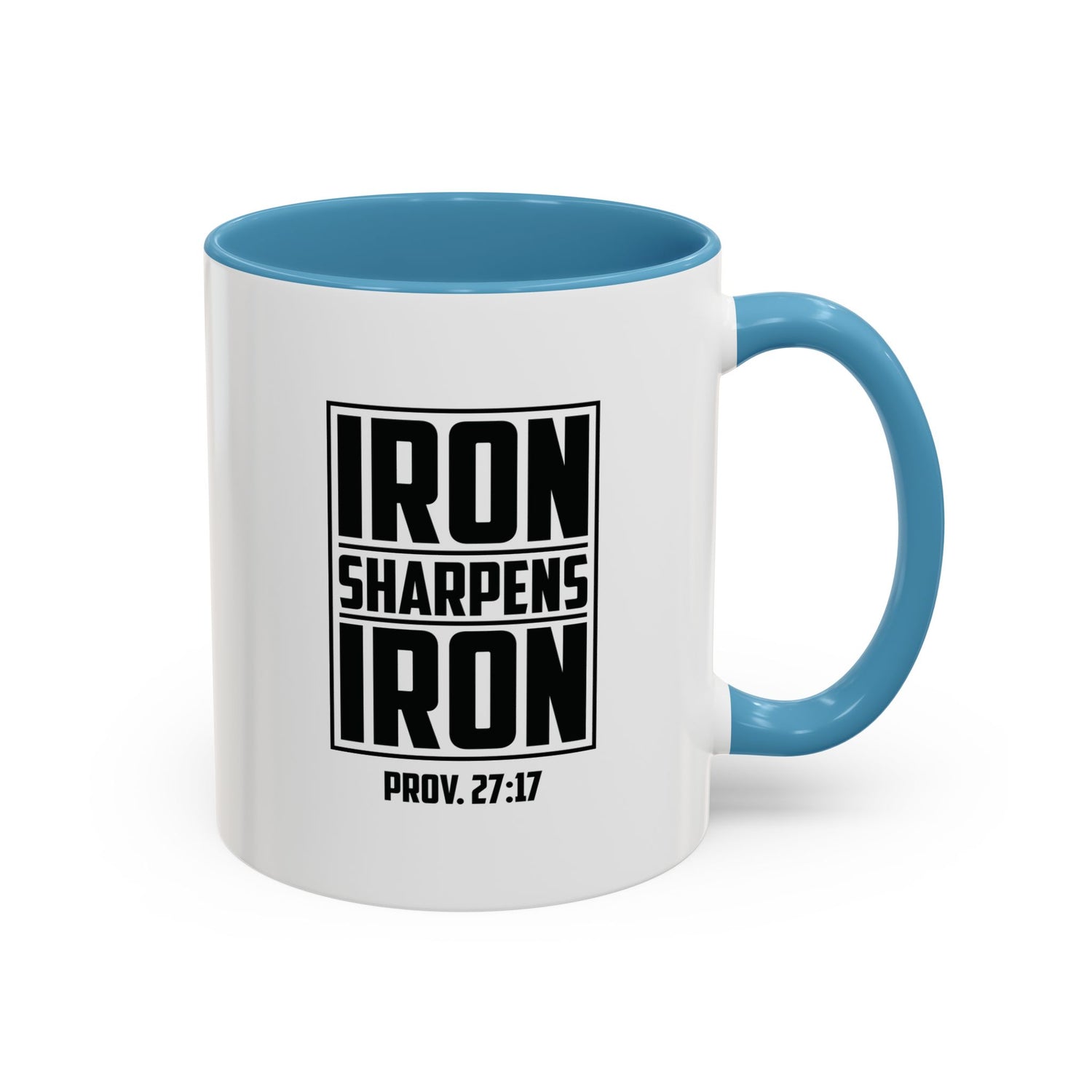 Iron Sharpens Iron Coffee Mug - Inspirational Gift for Friends, Motivational Mug, Proverbs 27:17, Home Office Coffee Cup, Encouragement Mug