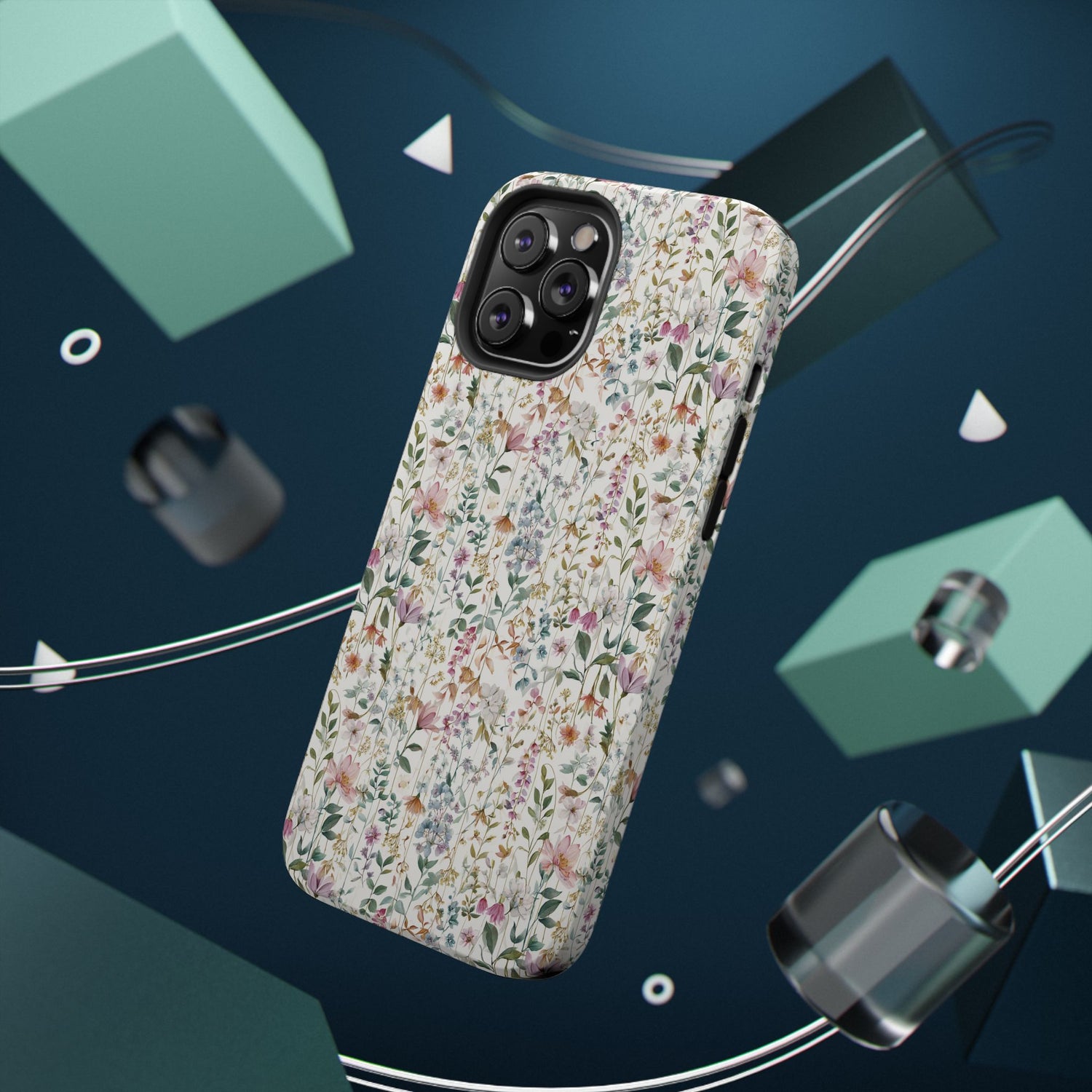 Floral Impact-Resistant Phone Case, iPhone, Samsung
