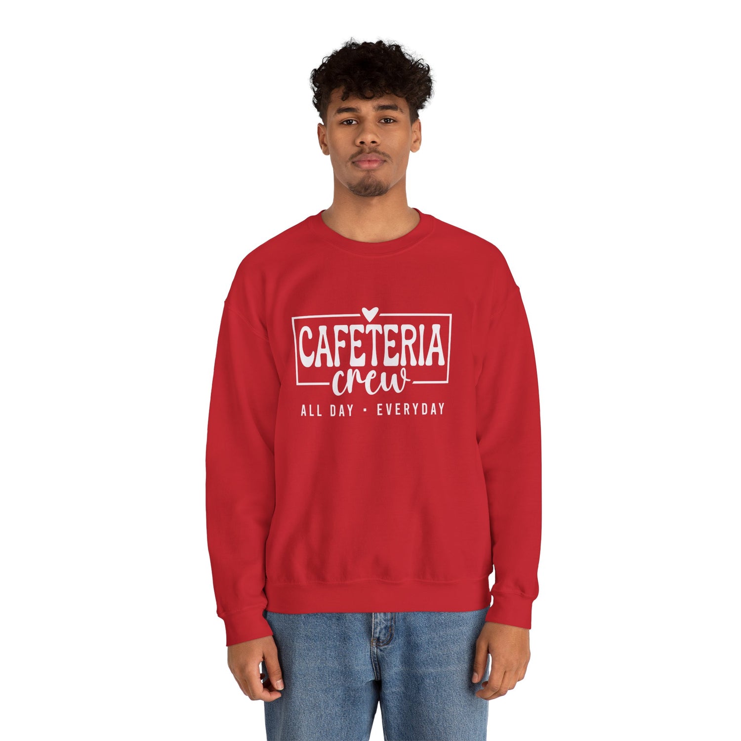 Cafeteria Crew Sweatshirt, Cozy Crewneck, Everyday Style, Gift for Foodies, Casual Wear, School Spirit Apparel