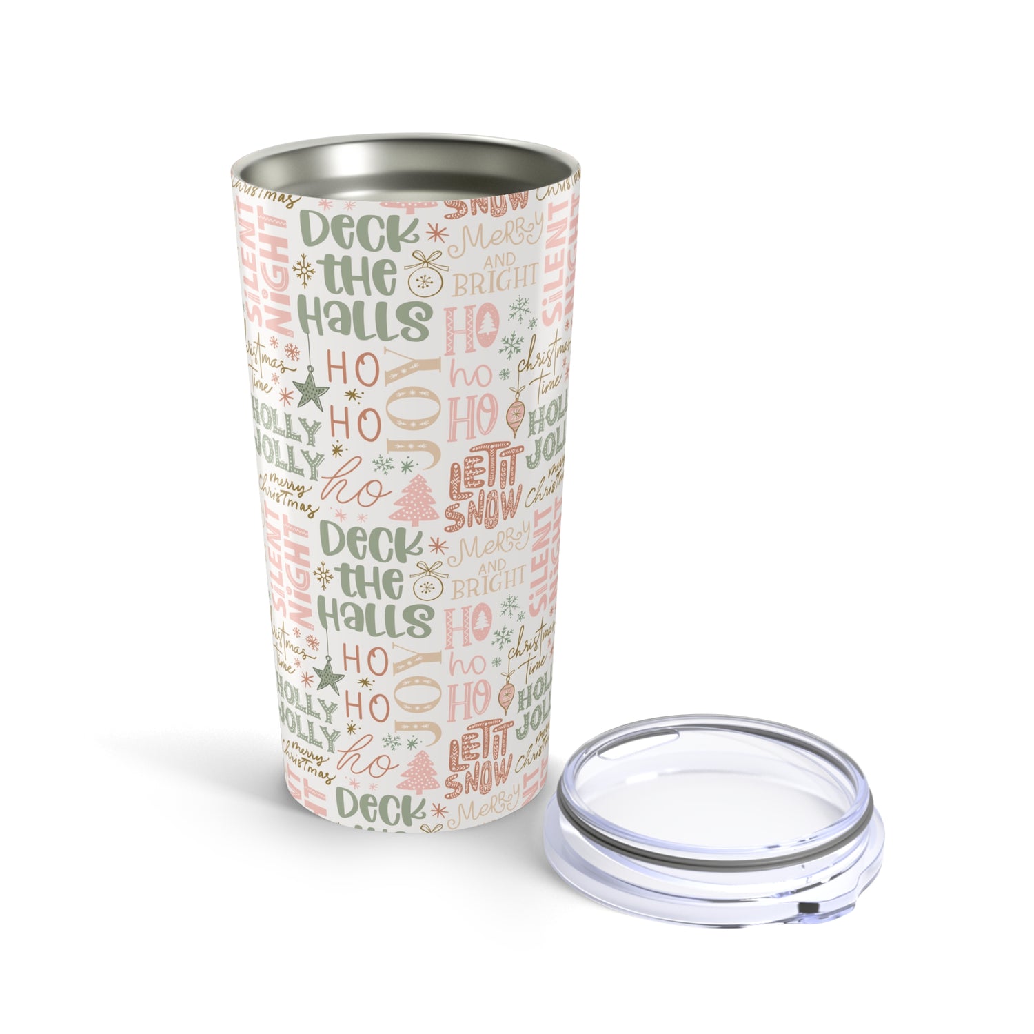 Holiday Tumbler 20oz - Deck the Halls, Stainless Steel