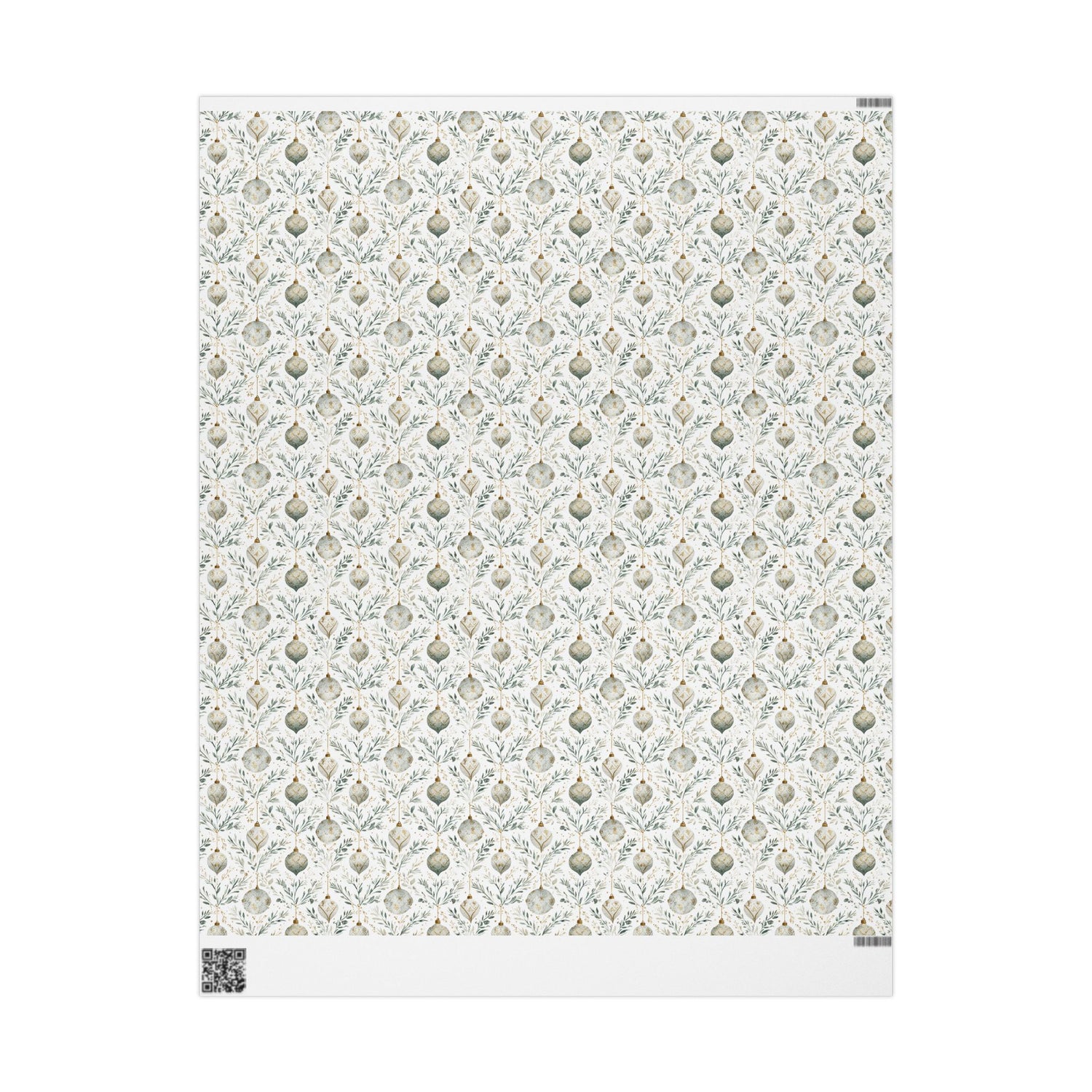 Premium Wrapping Paper – Green Gold Ornaments