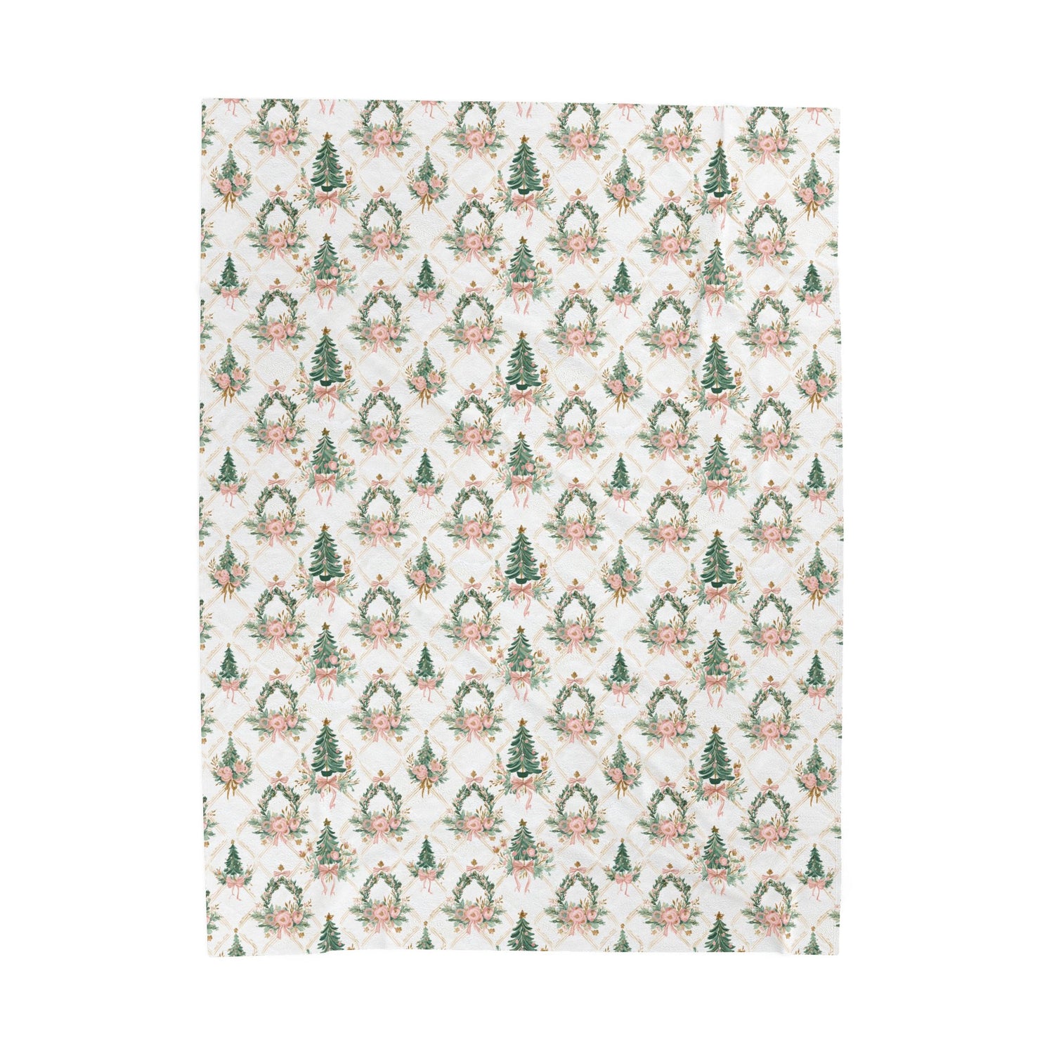 Elegant Christmas Trees Velveteen Plush Blanket