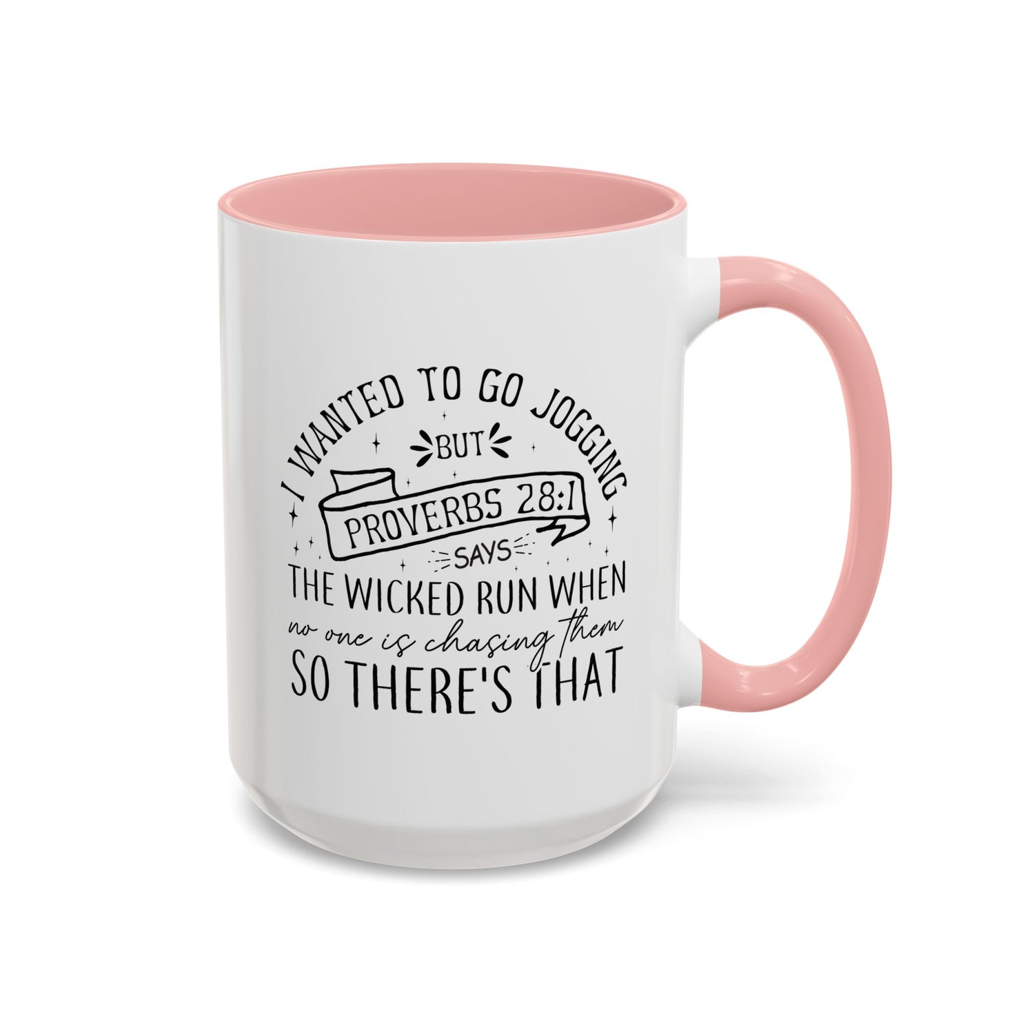 Inspirational Coffee Mug for Christian Joggers, Proverbs 28:1 Quote Mug, Funny Workout Gift, Motivational Drinkware, Exercise Humor