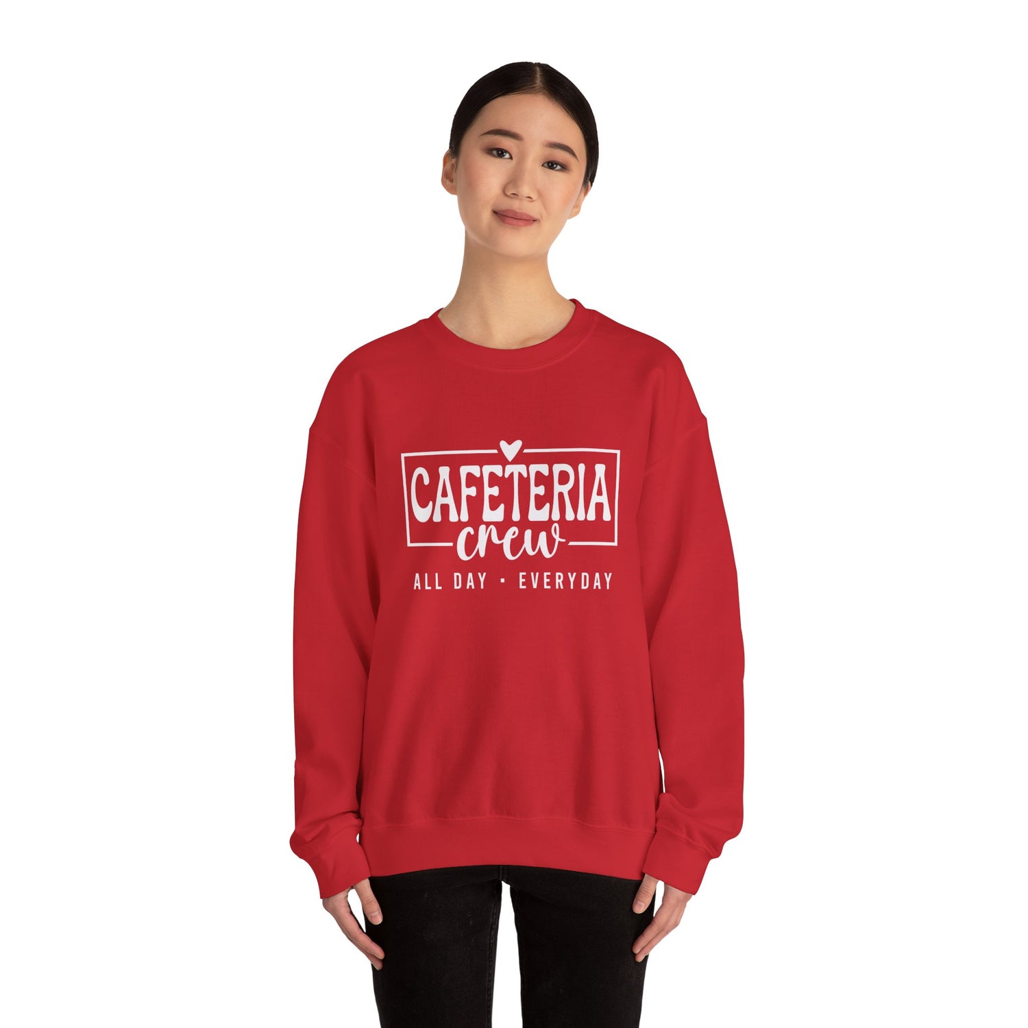 Cafeteria Crew Sweatshirt, Cozy Crewneck, Everyday Style, Gift for Foodies, Casual Wear, School Spirit Apparel