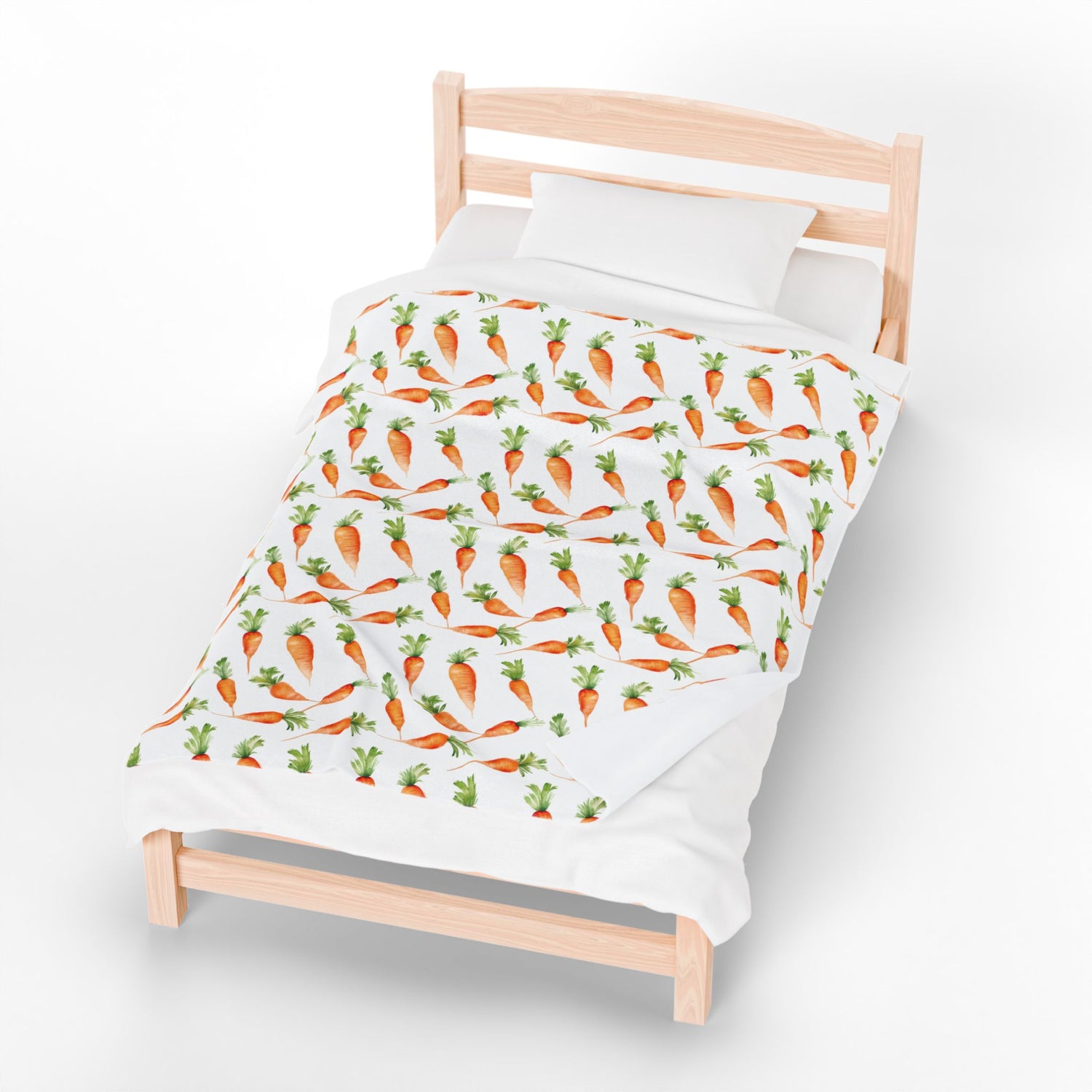 Cozy Carrot Pattern Velveteen Plush Blanket | Soft Throw for Home Décor, Gifts, Nursery, Easter, Kids' Room