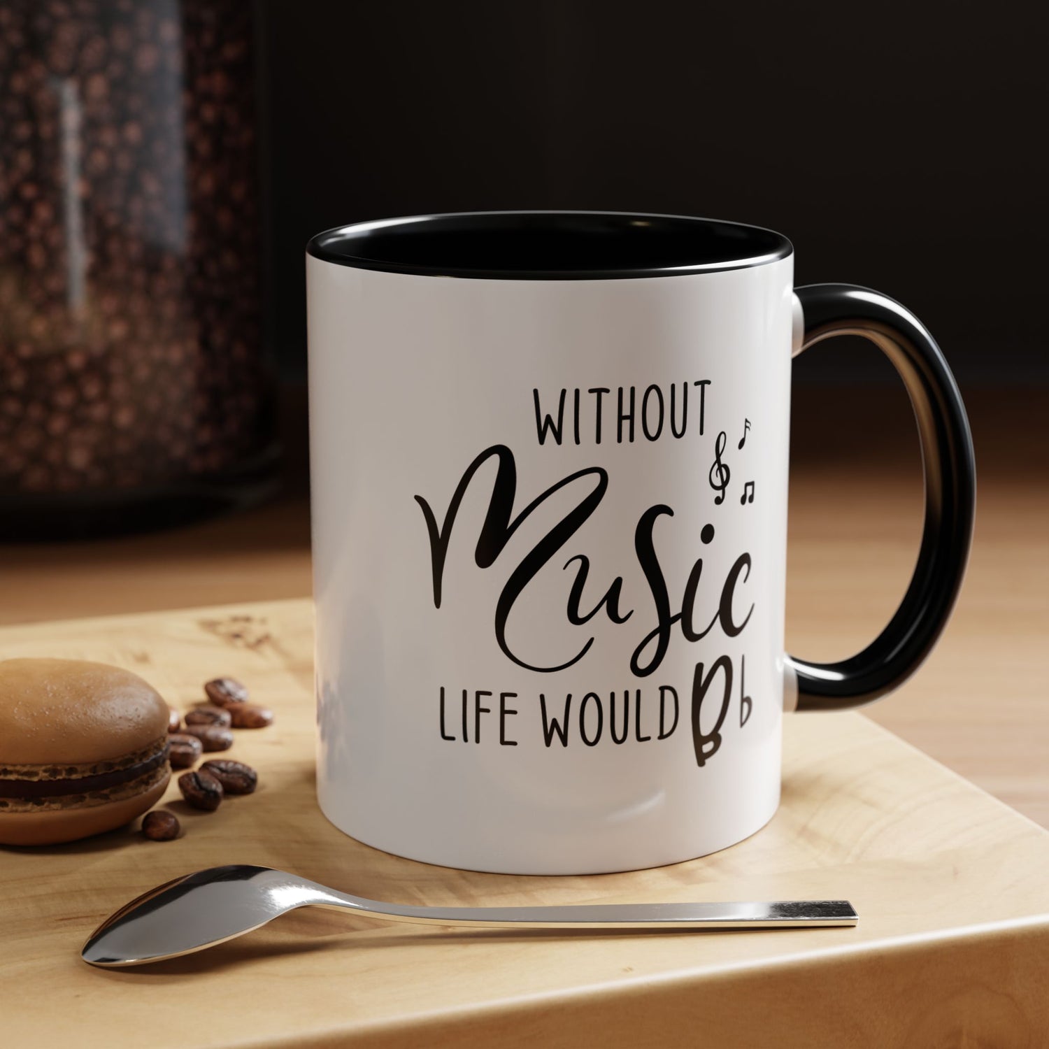 Music Lover Mug/Without Music/Accent Coffee Mug (11, 15oz)/Double-sided Mug/Music Quote Mug/Gifts for him/her/Music Teacher