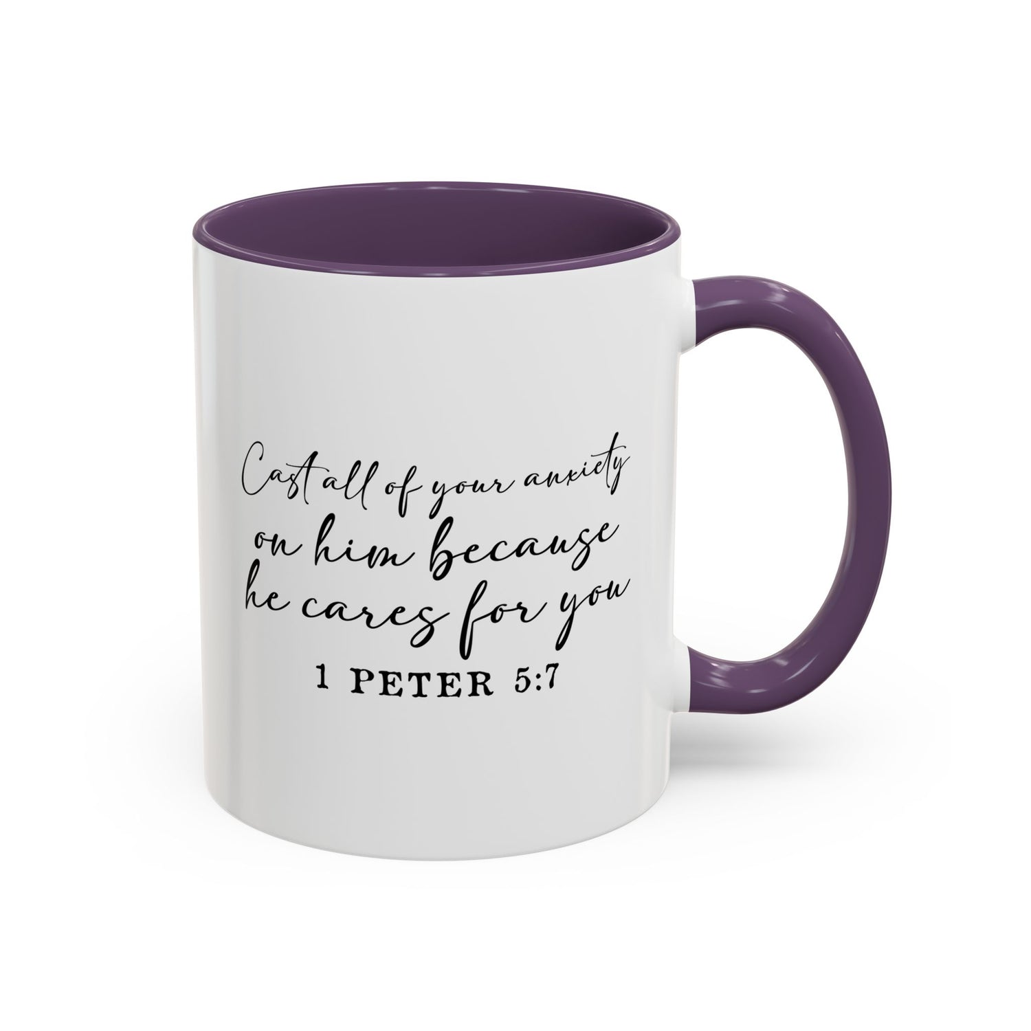 Coffee Mug: Scripture 1 Peter 5:7