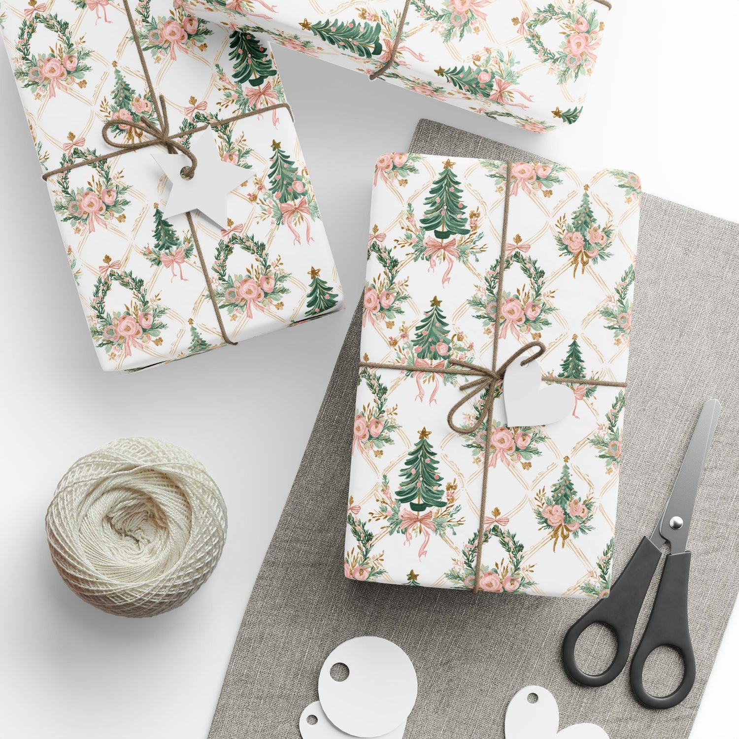 Premium Wrapping Paper- Elegant Floral Trees