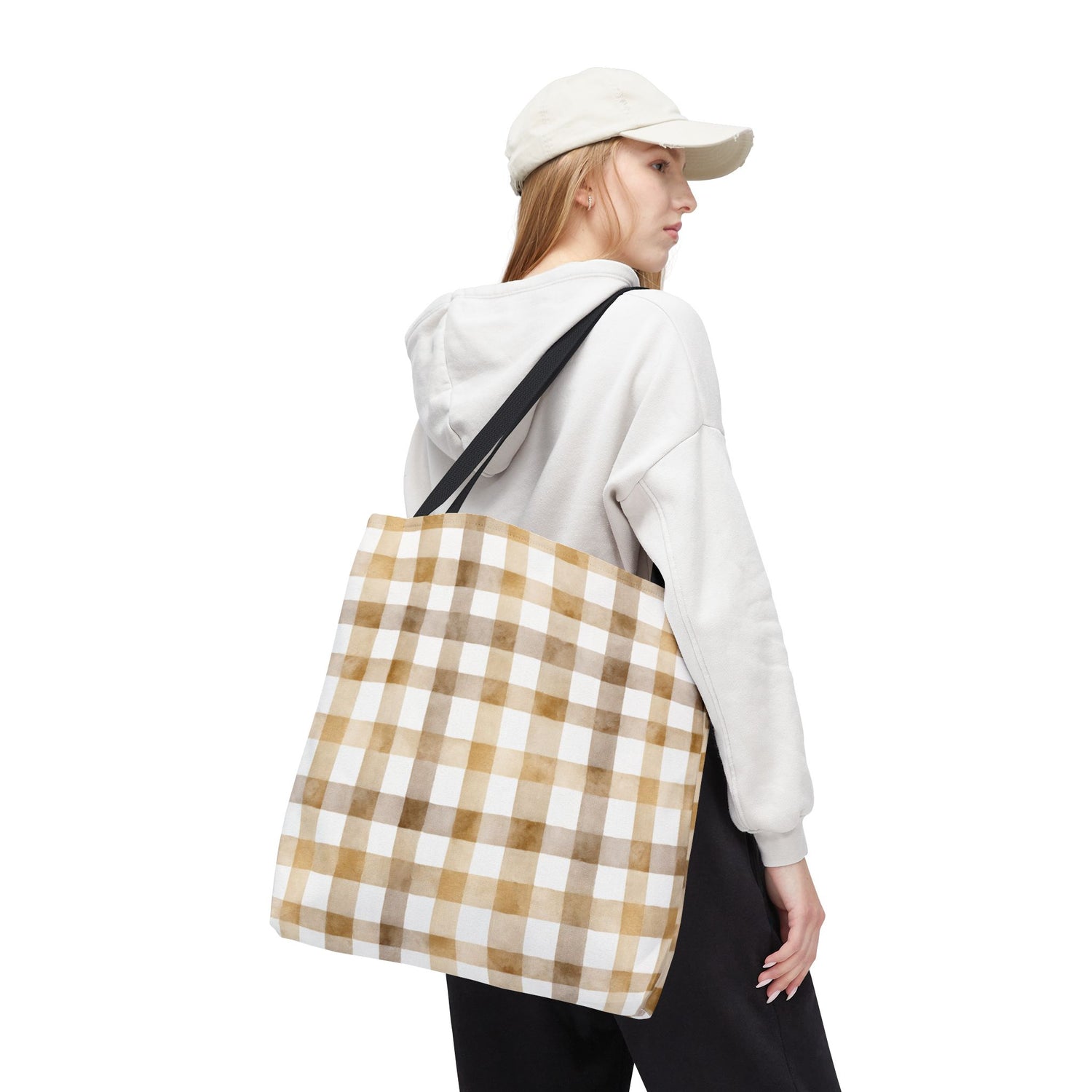 Chic Gingham Fall Tote Bag