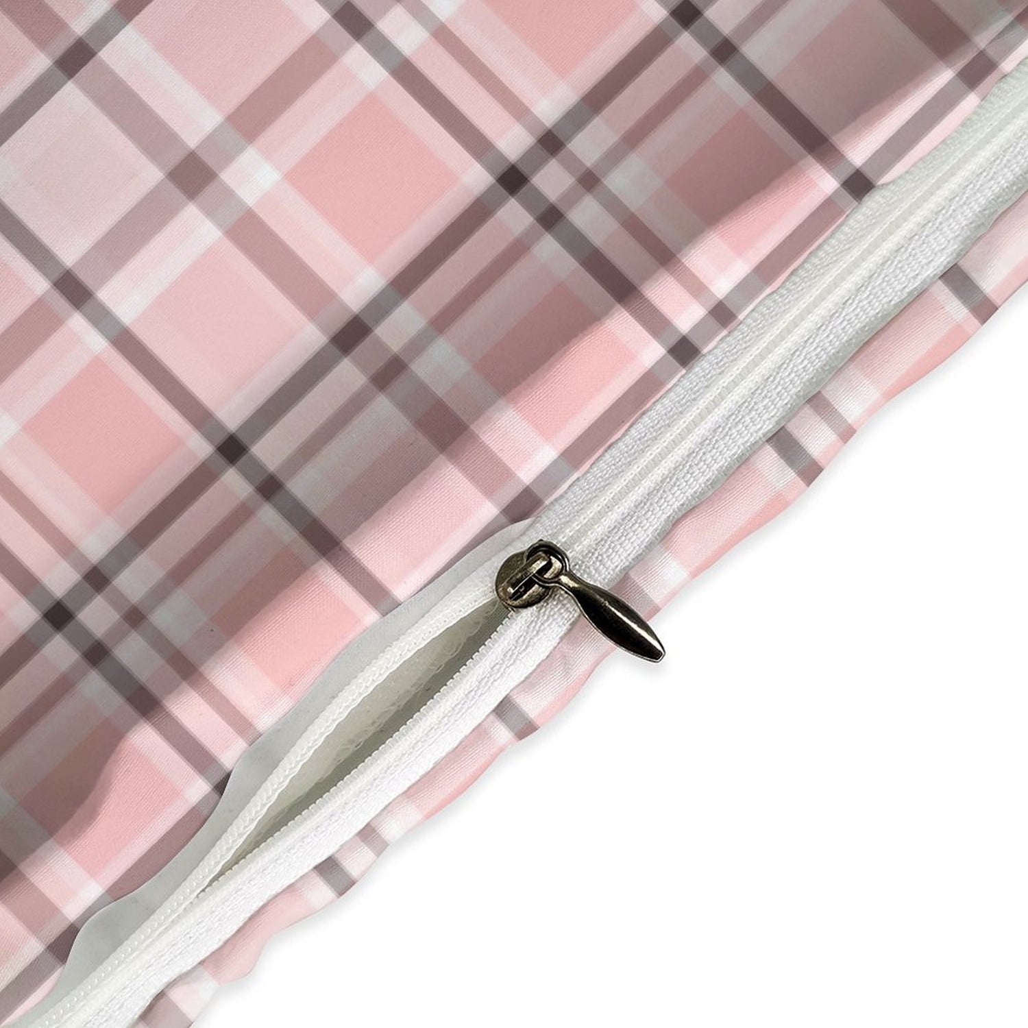Chocolate Pink Plaid 3-Piece Reversible Duvet Cover Set – Twin