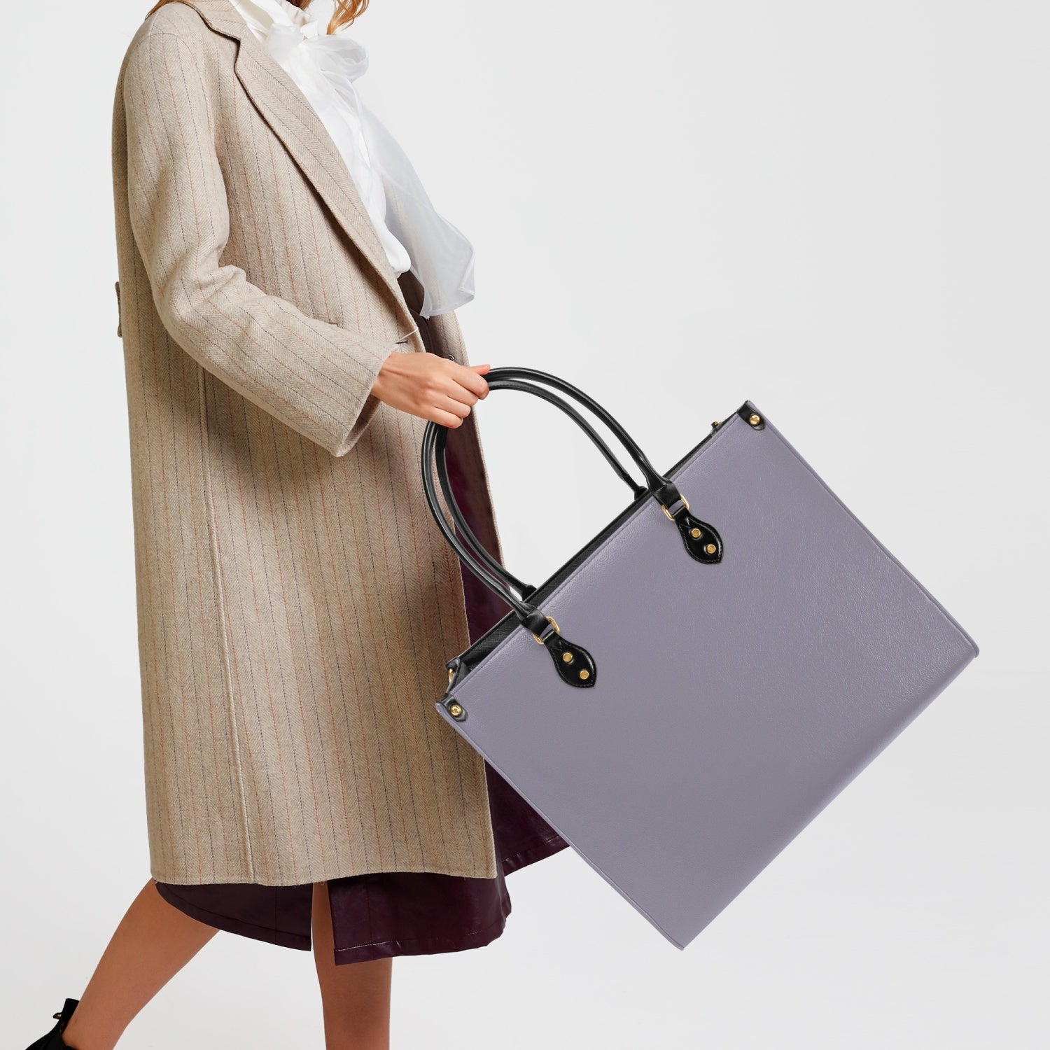 Elegant Classic Tote for Women Stormy Purple