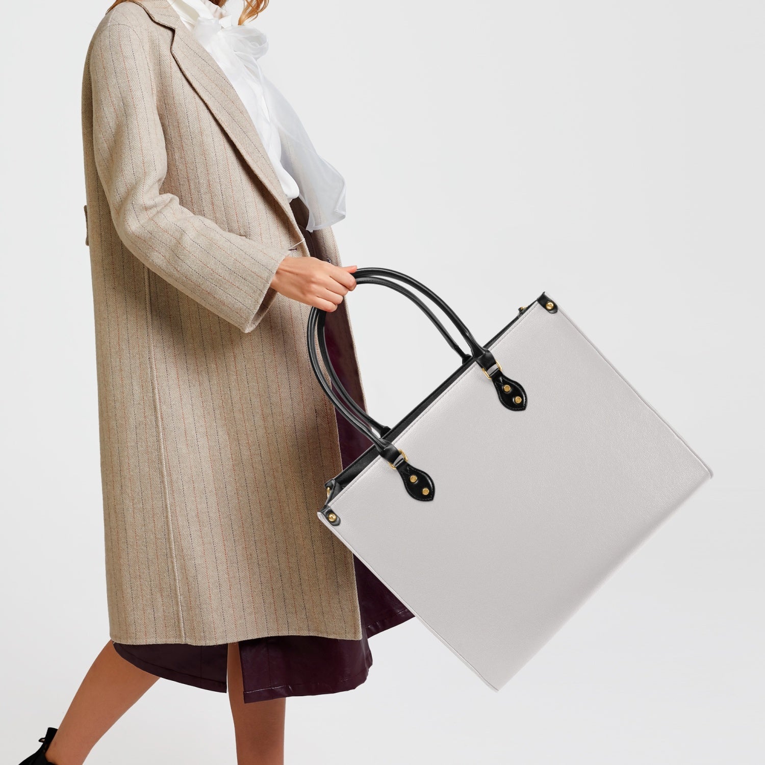 Elegant Classic Tote for Women Bone