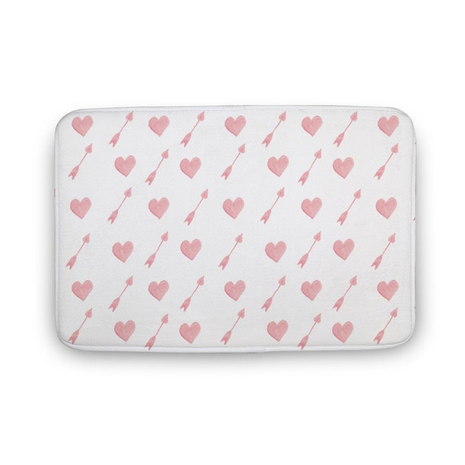 Plush Bath Mat- Valentine Arrow Hearts