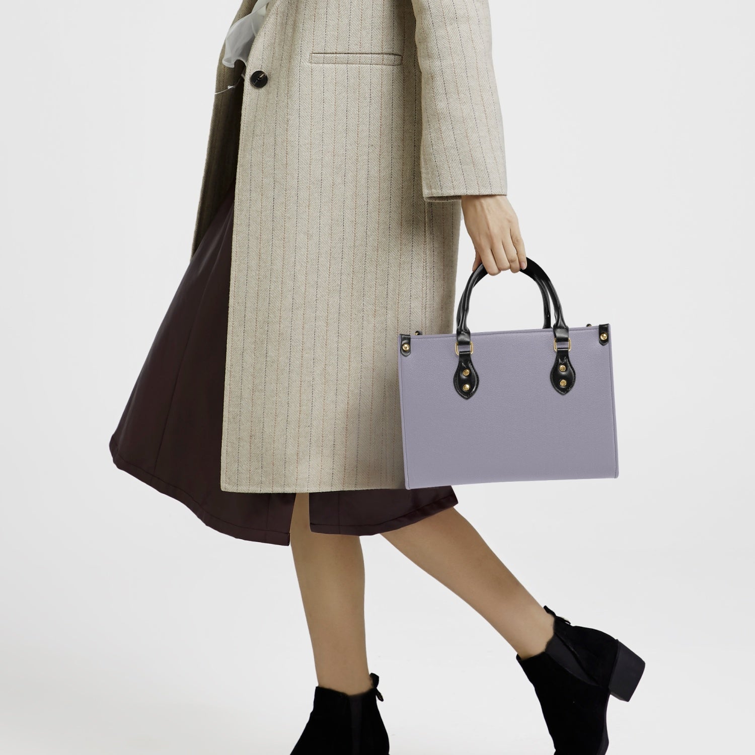 Elegant Classic Tote for Women Stormy Purple